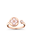 Color Blossom Pearl Floral Motif Cuff Ring