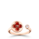 Color Blossom Red Floral Motif Cuff Ring