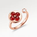 Color Blossom Red Motif Cuff Ring