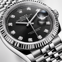 Datejust 126234 Black and Diamond Dial Fluted Bezel Stainless Steel Men's Watch