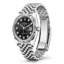 Datejust 126234 Black and Diamond Dial Fluted Bezel Stainless Steel Men's Watch