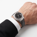 Datejust Black Dial Diamond Bezel Leather Strap Automatic Watch