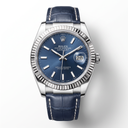 Datejust Blue Dial Fluted Bezel Leather Strap Automatic Men's Watch
