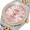 Datejust Full-Pave Custom Pink Dial Automatic Watch