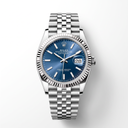 Datejust M126234 Blue Dial Fluted Bezel Stainless Steel Men's Watch