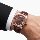 Day-Date 118135 Rose Gold President Chocolate Dial Leather Strap Men’s Watch