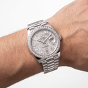 Day-Date 228349 White Gold Meteorite Diamond Dial Men's Watch