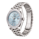 Day-Date 228396TBR Ice Blue Dial Baguette Set Bezel Men's Watch