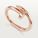 Elegant Pink Gold Nail-Inspired Bangle with Classic Metal Polish, extra-large model