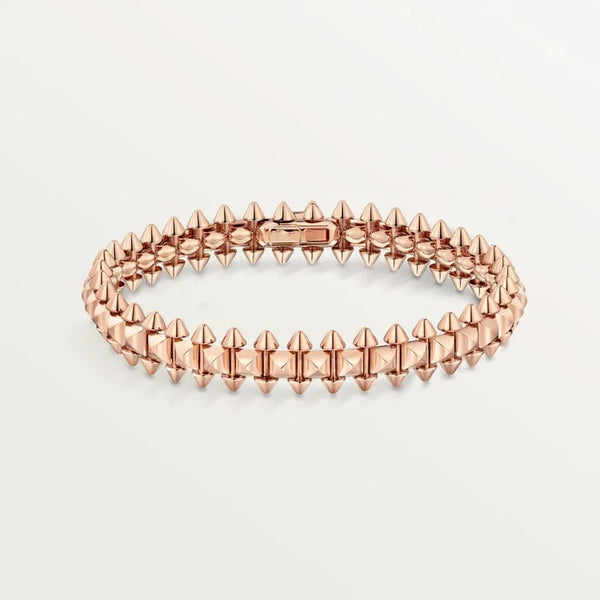 Shimmer Gold Pink Pyramid Bangle and Sculpted Studs, Medium model