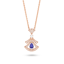 Diva's Dream Blue Gemstone Openwork Pendant Necklace
