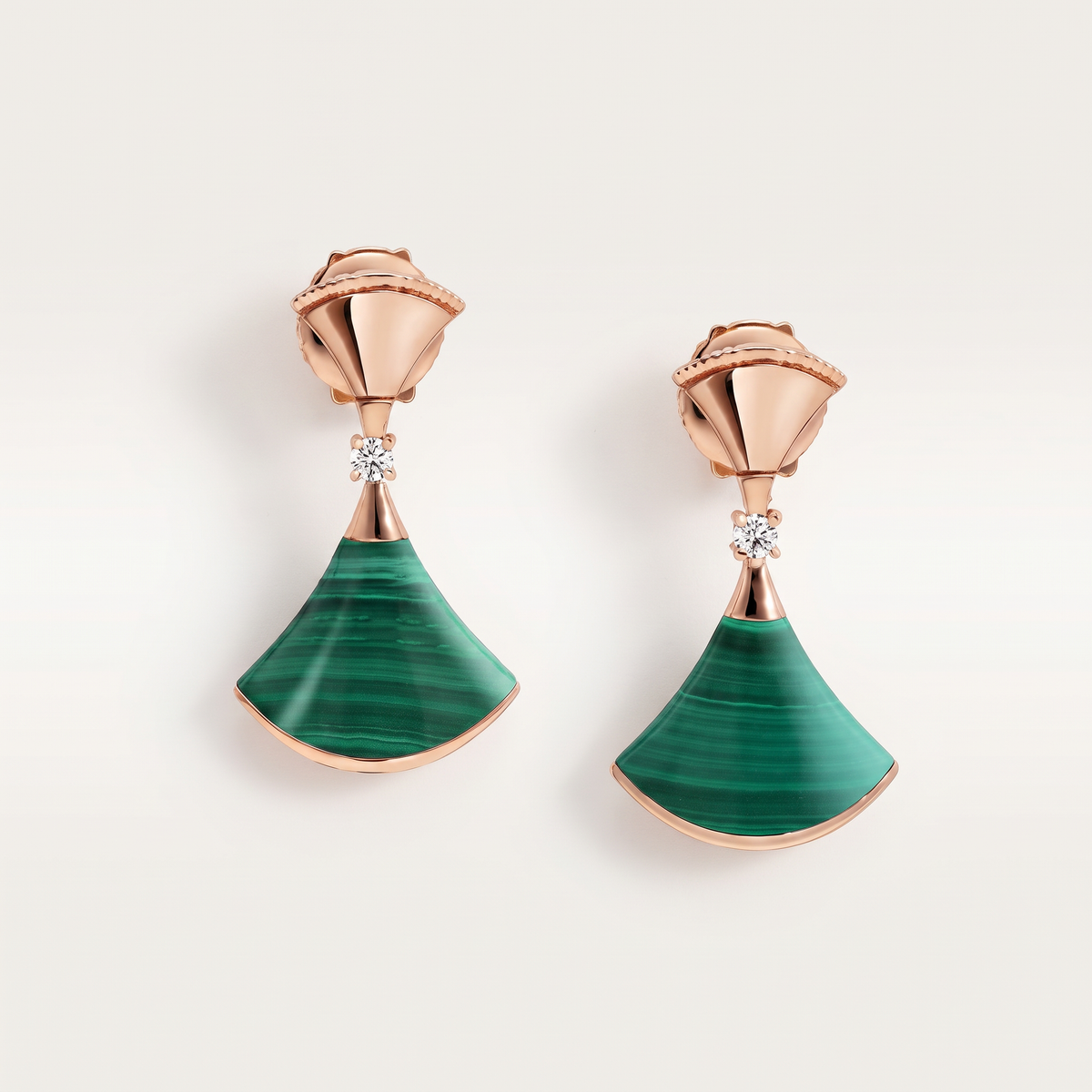 Diva's Dream Green Fan Earrings
