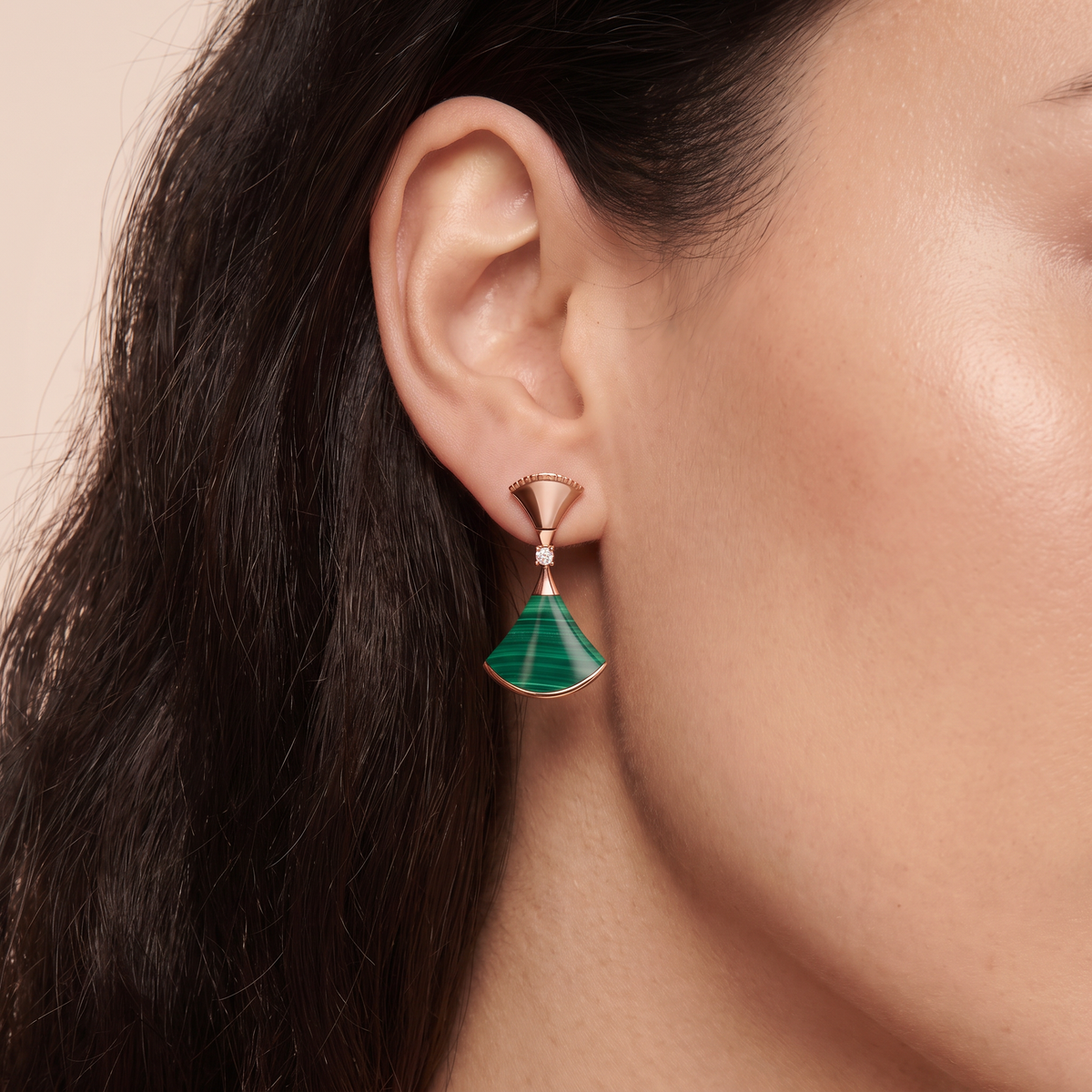 Diva's Dream Green Fan Earrings