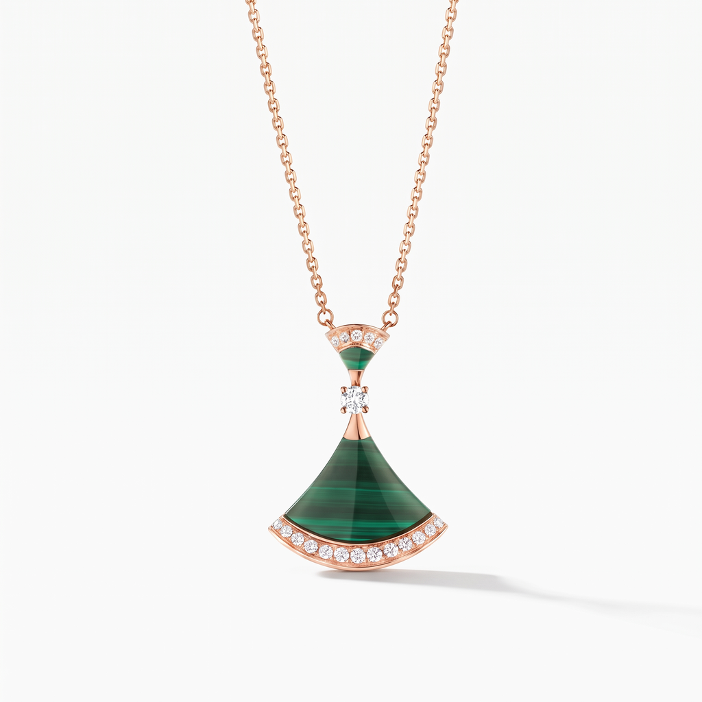 Diva's Dream Pavé Green Pendant Necklace