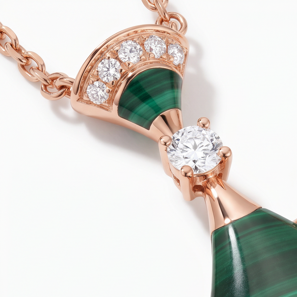 Diva's Dream Pavé Green Pendant Necklace