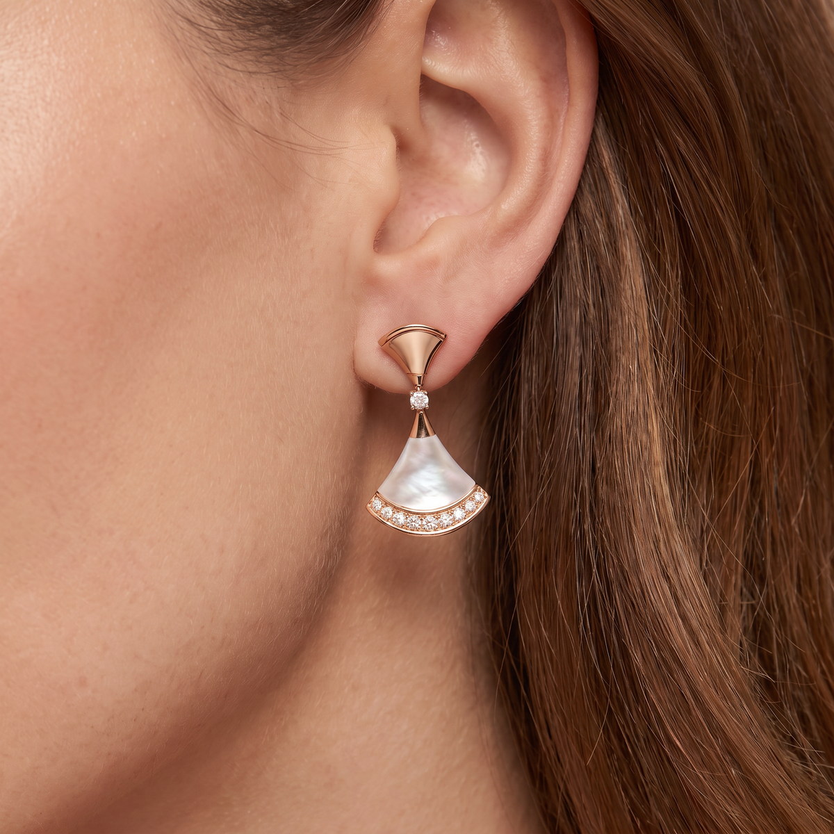 Diva's Dream Paved Mother Of Pearl Earrings