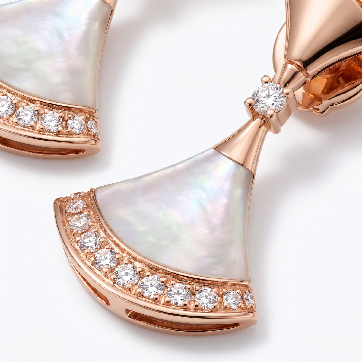 Diva's Dream Paved Mother Of Pearl Earrings