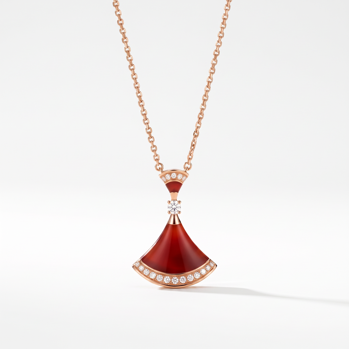 Diva's Dream Paved Red Pendant Necklace