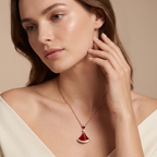 Diva's Dream Paved Red Pendant Necklace