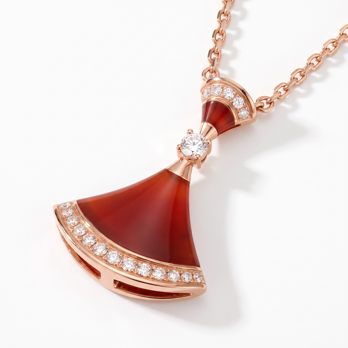 Diva's Dream Paved Red Pendant Necklace