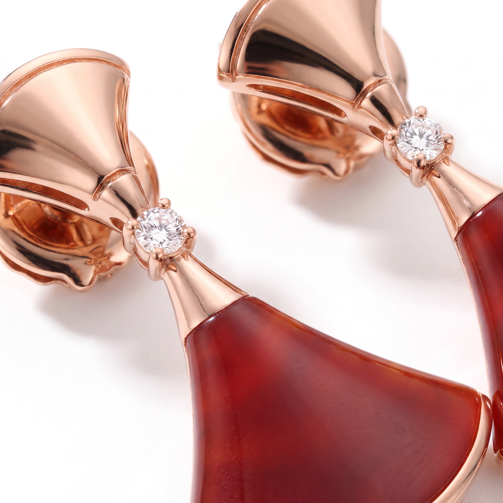 Diva's Dream Red Fan Earrings