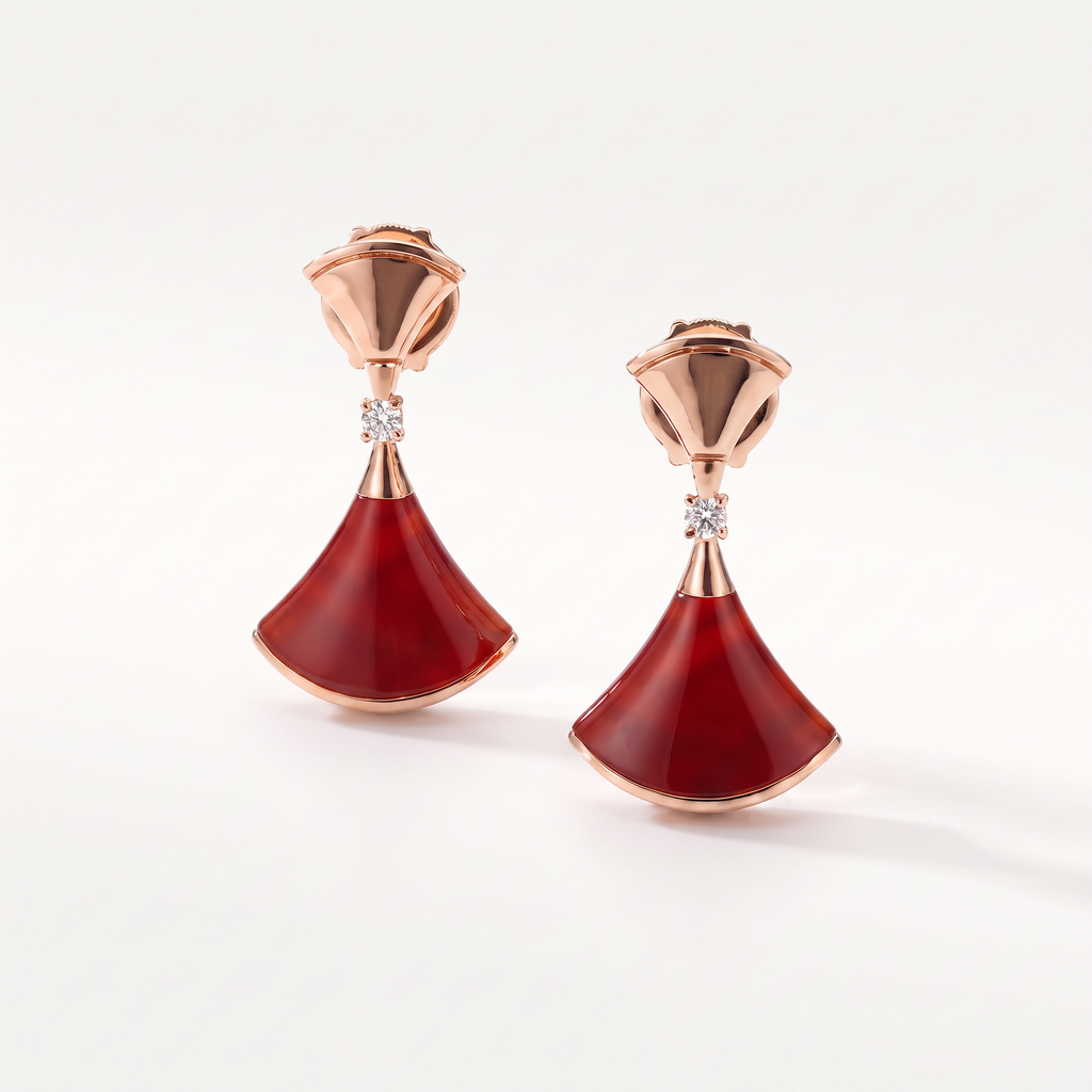 Diva's Dream Red Fan Earrings