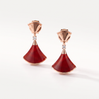 Diva's Dream Red Fan Earrings