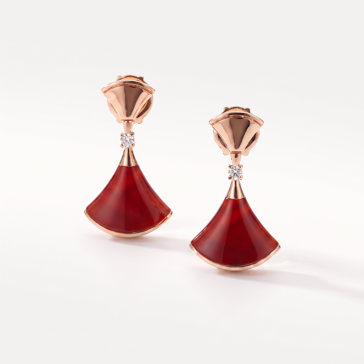 Diva's Dream Red Fan Earrings