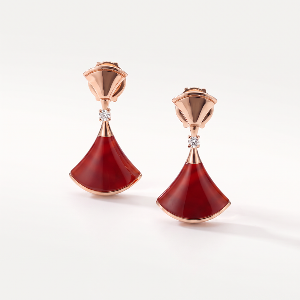 Diva's Dream Red Fan Earrings