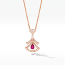 Diva's Dream Red Gemstone Openwork Pendant Necklace