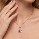 Diva's Dream Red Gemstone Openwork Pendant Necklace