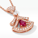 Diva's Dream Red Gemstone Openwork Pendant Necklace