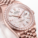Dweller 127385TBR Oyster Rose Gold Tone White Honeycomb Motif Dial Automatic Watch
