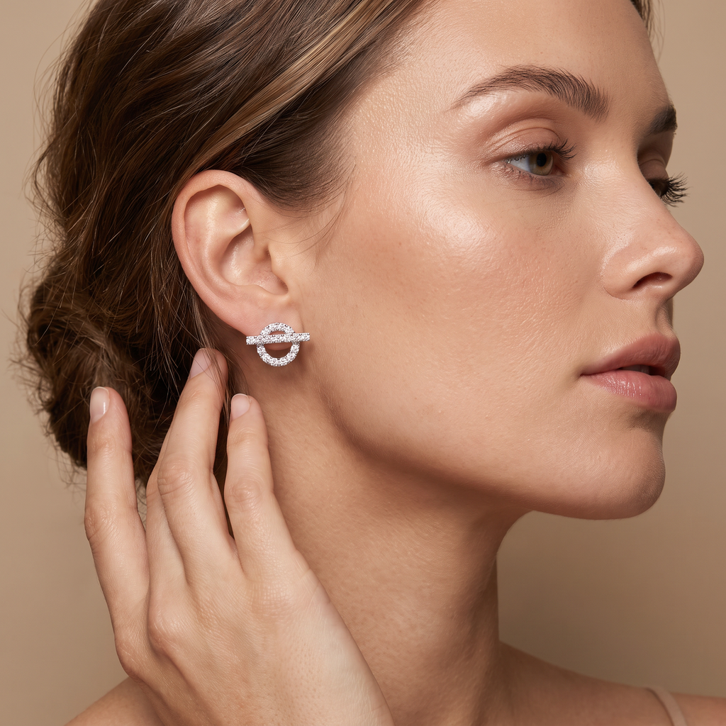 Echappee Full-Paved Mini Stud Earrings