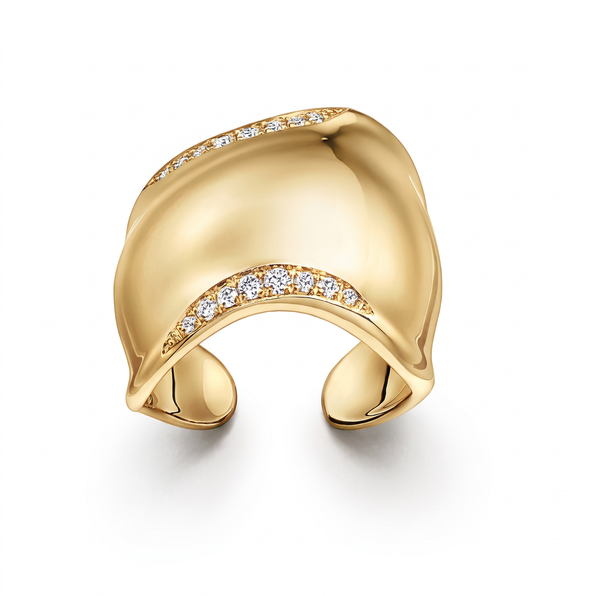 Elsa Peretti Bone Paved Cuff Ring