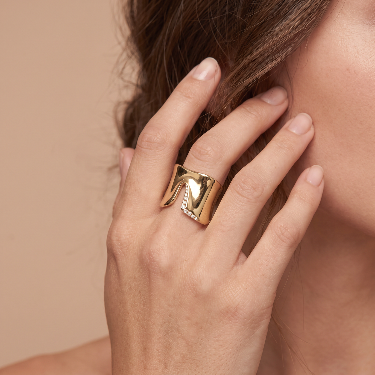 Elsa Peretti Bone Paved Split Cuff Ring