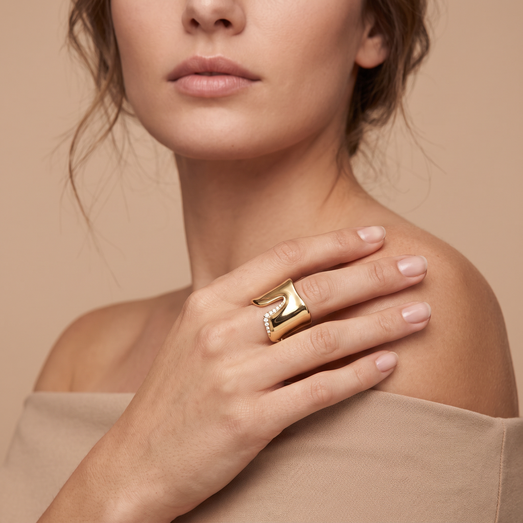 Elsa Peretti Bone Paved Split Cuff Ring
