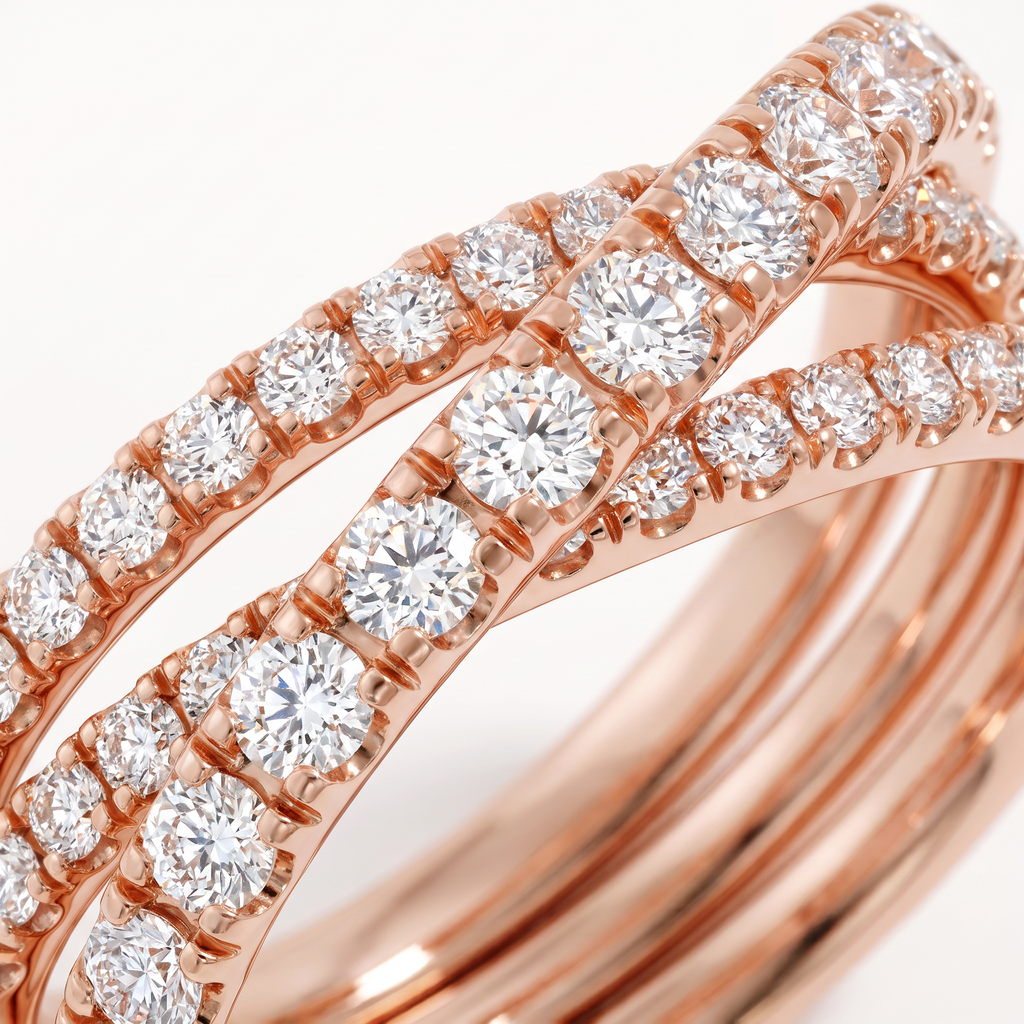 Etincelle De Crossover Pavé Ring