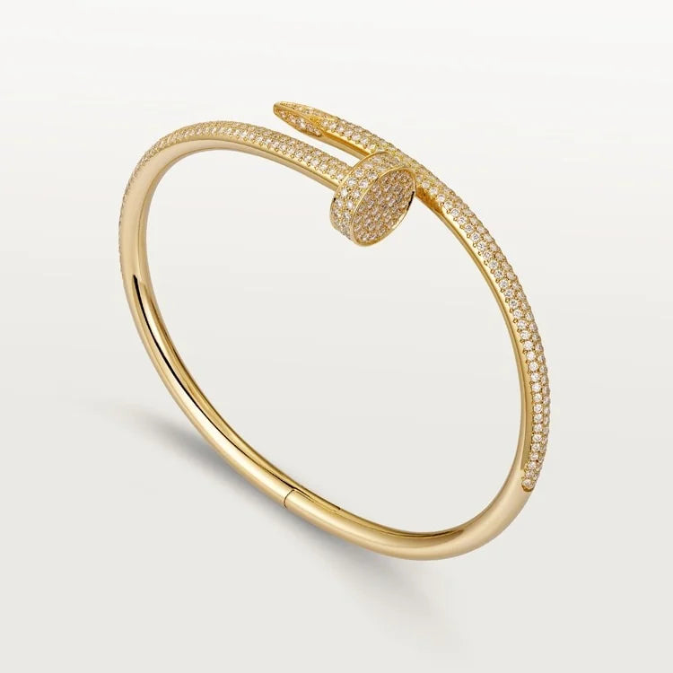 Elegant Gold Nail-Inspired Bangle and Merging high fashion with primal instincts, classic model