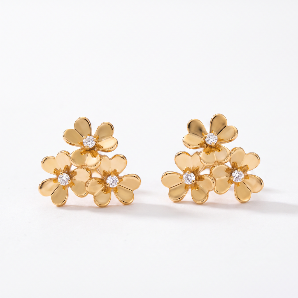 Frivole 3 Flowers Mini Earrings