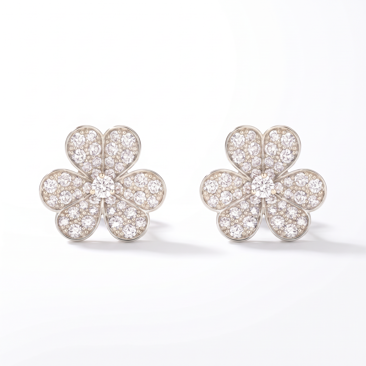 Frivole Flower Full-Paved Earrings
