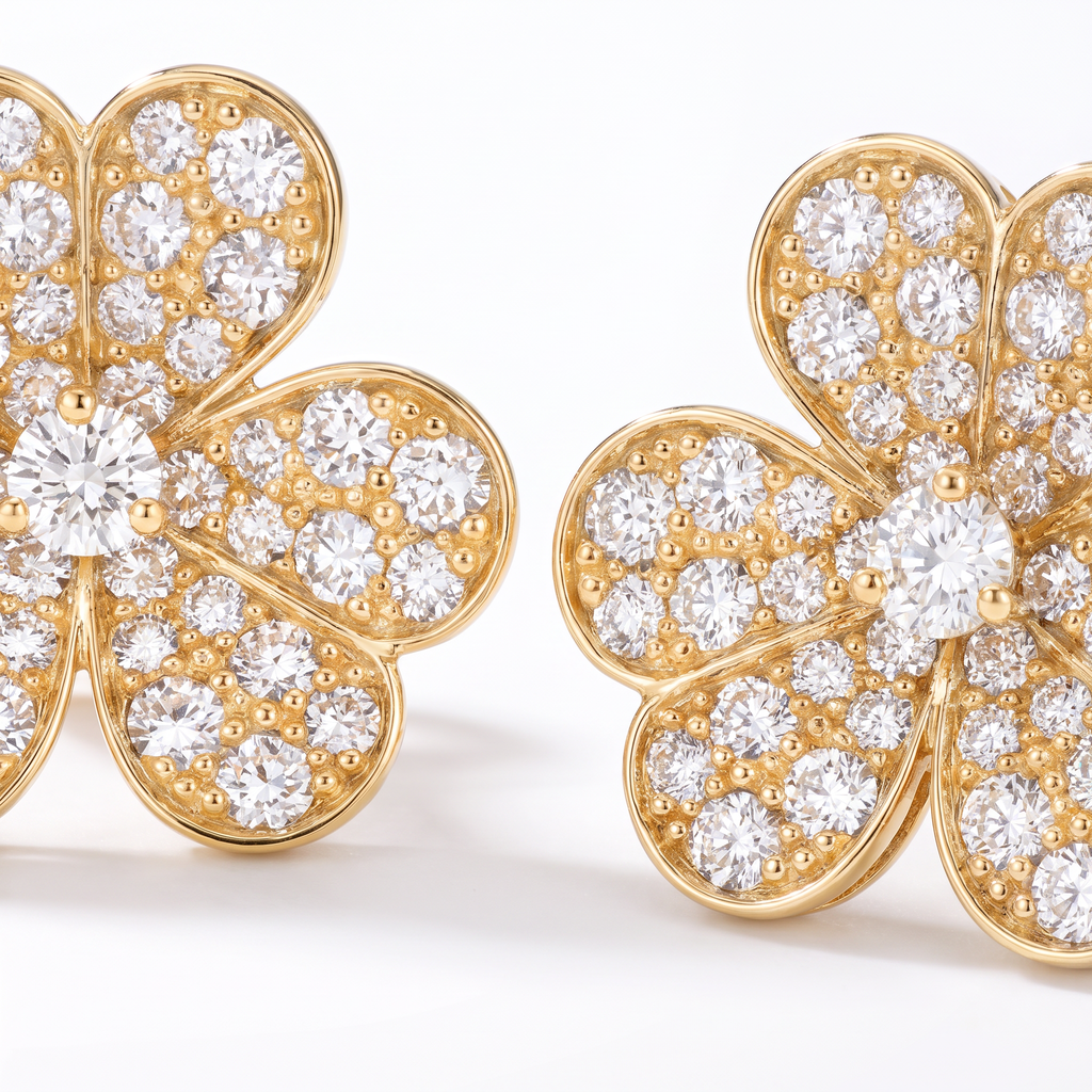 Frivole Flower Full-Paved Earrings