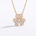 Frivole Full-Paved Flowers Small Model Pendant Necklace