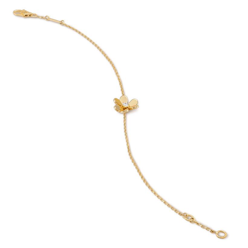 Gold Flower Bracelet for Women Cubic Zirconia Mini Model Gift Jewelry