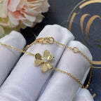 Gold Flower Bracelet for Women Cubic Zirconia Mini Model Gift Jewelry