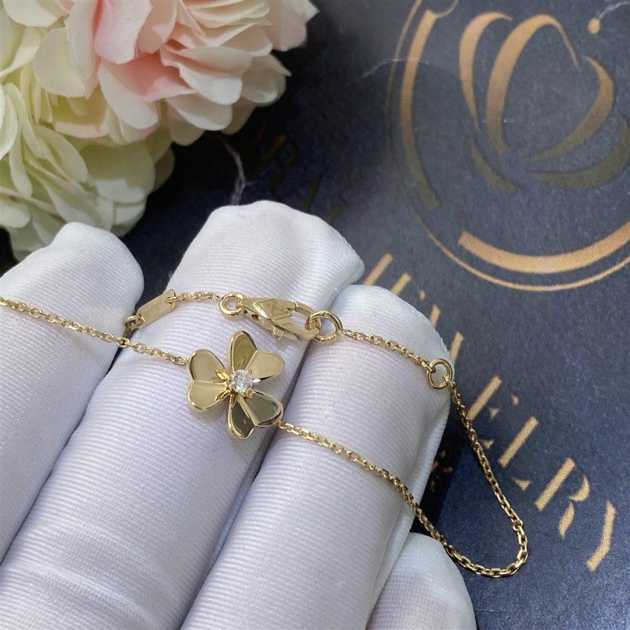 Gold Flower Bracelet for Women Cubic Zirconia Mini Model Gift Jewelry