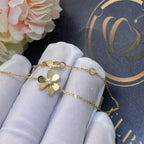 Gold Flower Bracelet for Women Cubic Zirconia Mini Model Gift Jewelry