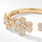 Frivole Pavé Seven Flowers Cuff Bracelet