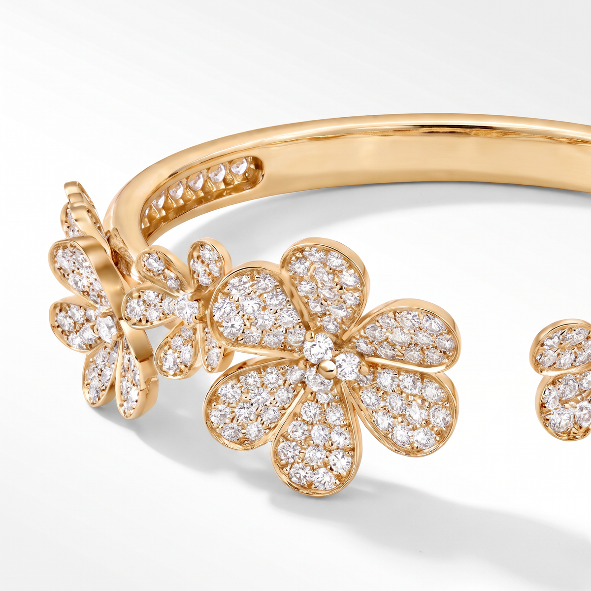 Frivole Pavé Seven Flowers Cuff Bracelet