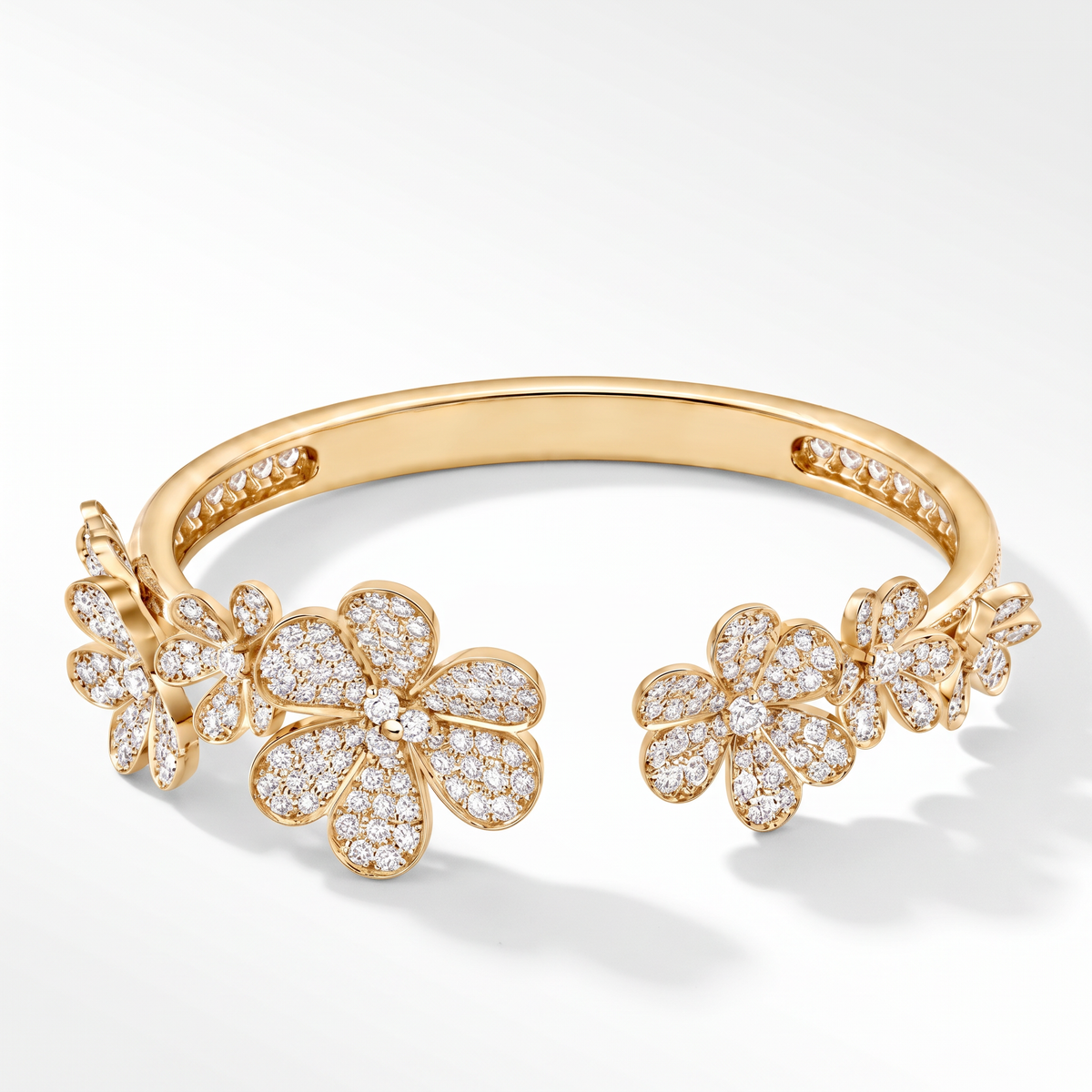 Frivole Pavé Seven Flowers Cuff Bracelet